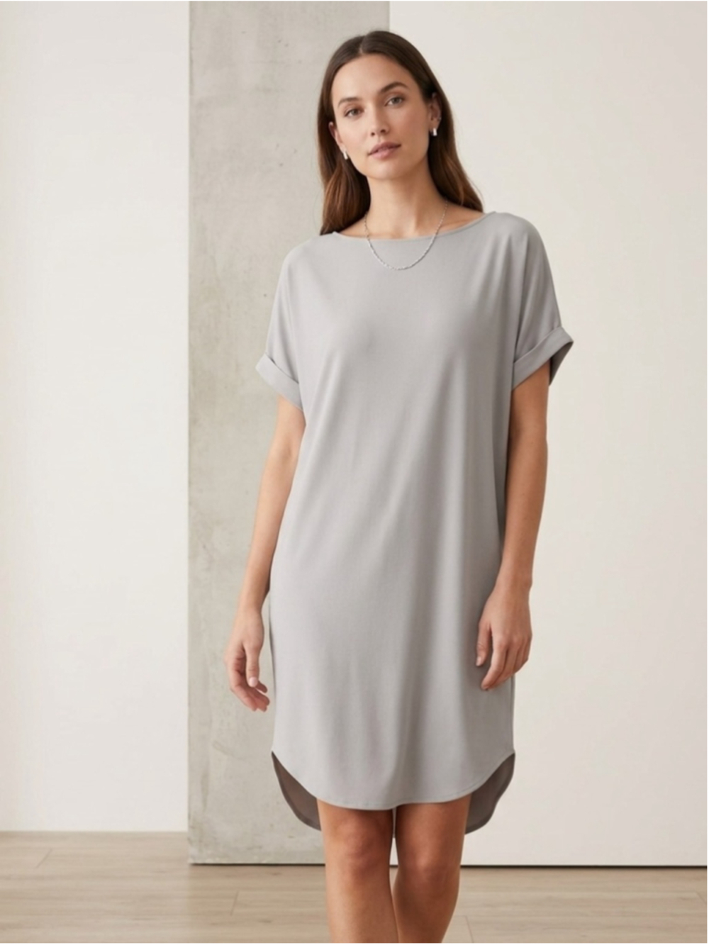 NOUL by OAK + FORT Greige Taupe Relaxed Mini Dress Size XS (fits S)